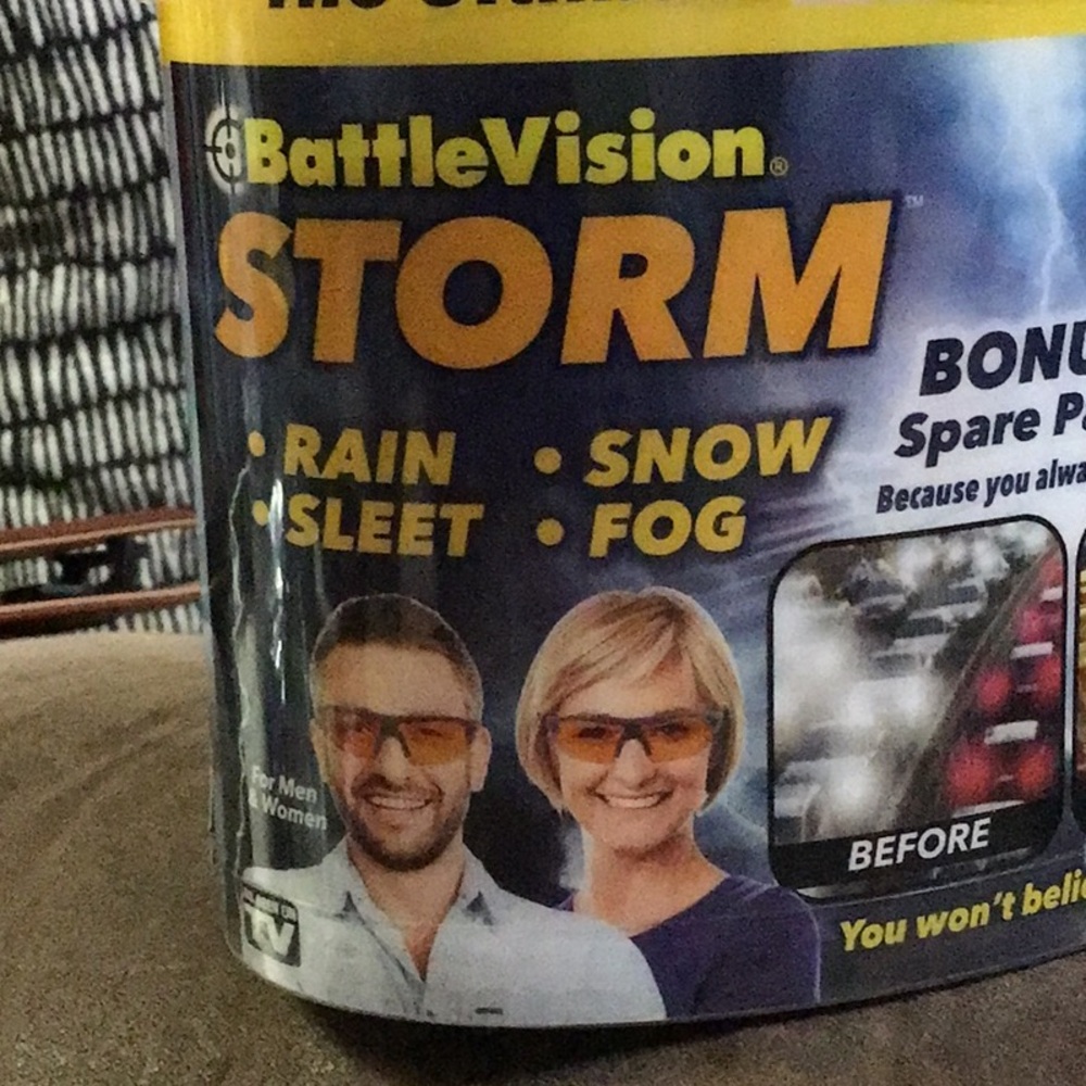 NWOT package of 2 As Seen on TV Bad Weather Glasses